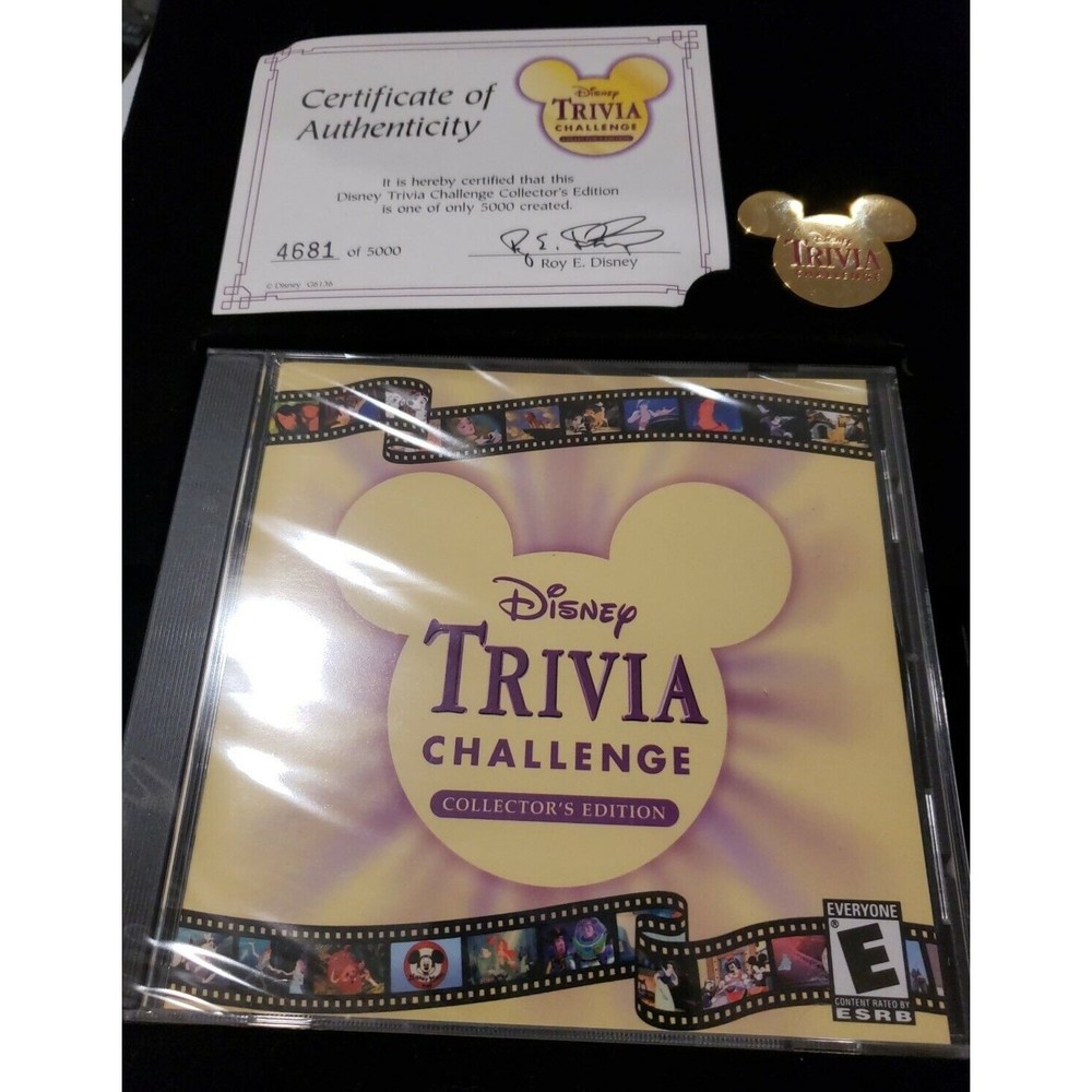Disney Gold CD Trivia Challenge Game Limited Edition Walt Photo & Pin LE 5000